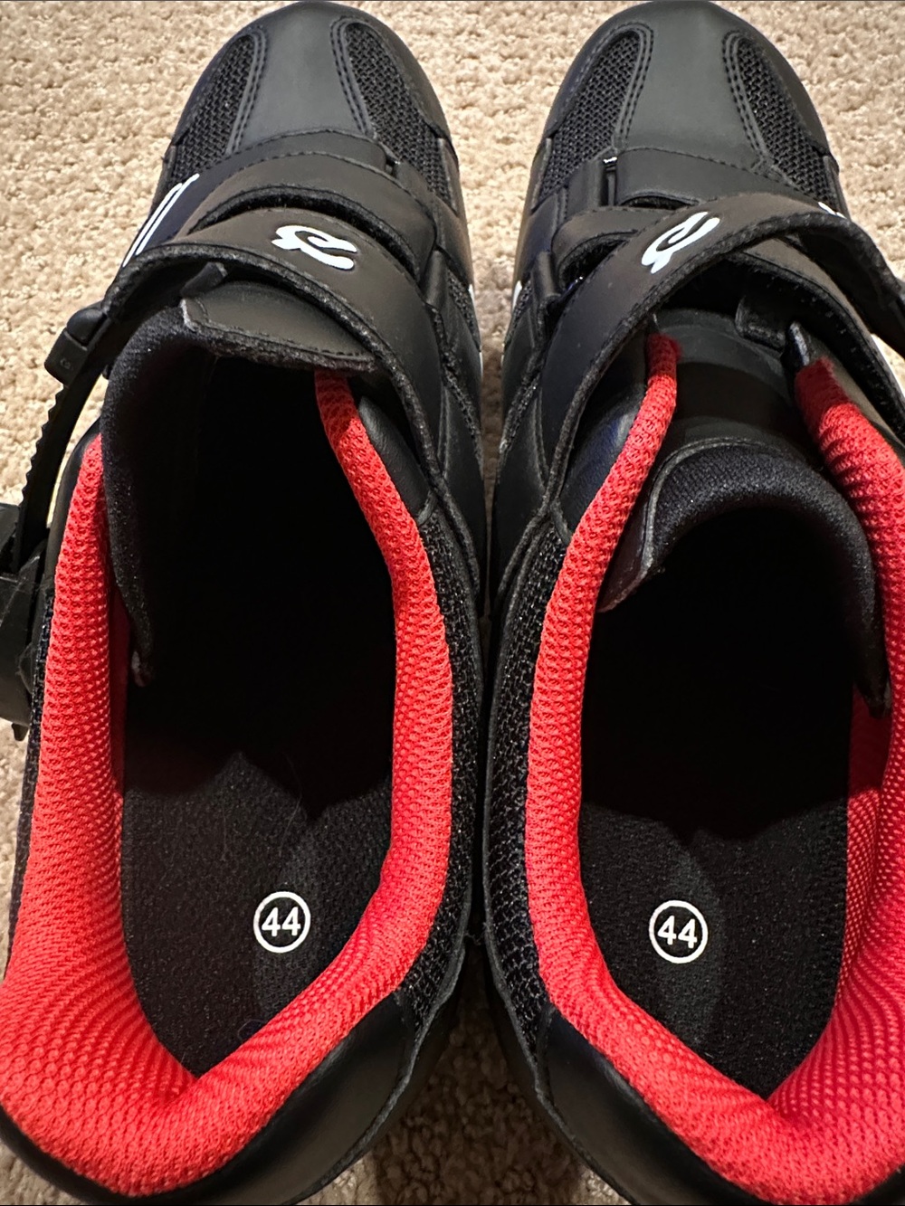 Peloton Black Cycling Shoes with Red Lining - Picture 2 of 8